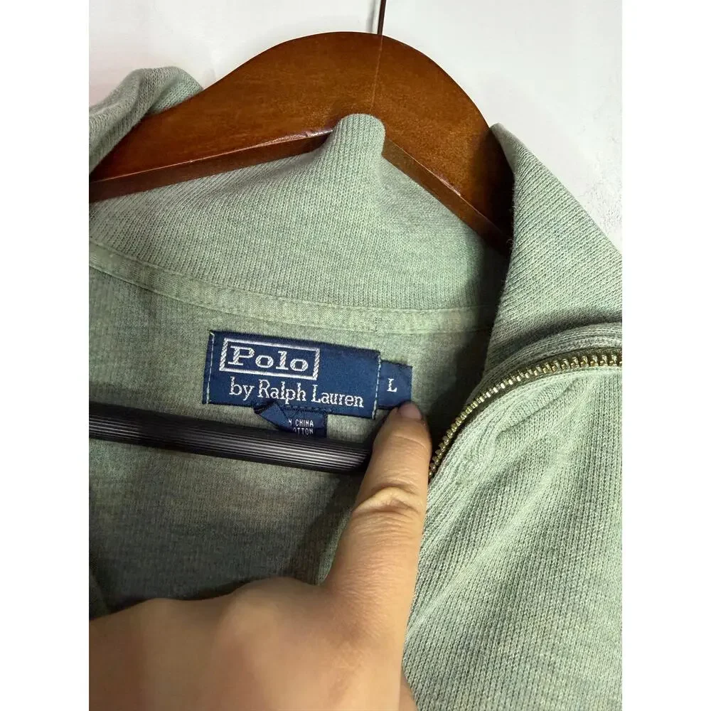 Polo Ralph Lauren Double-Knit Mesh Quarter-Zip Sweatshirt Size Large
